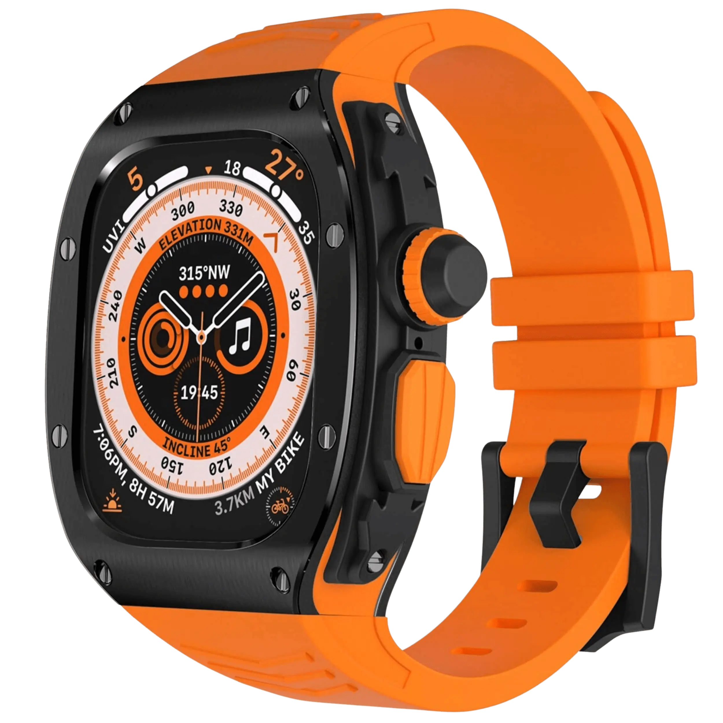 Stainless Steel Case & Silicone Band for Apple Watch Ultra