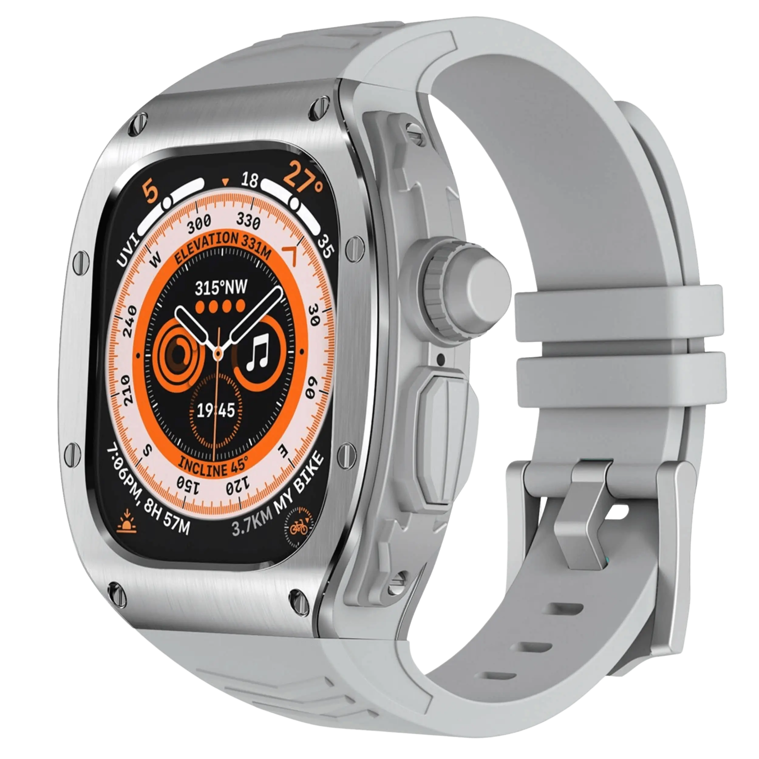 Stainless Steel Case & Silicone Band for Apple Watch Ultra