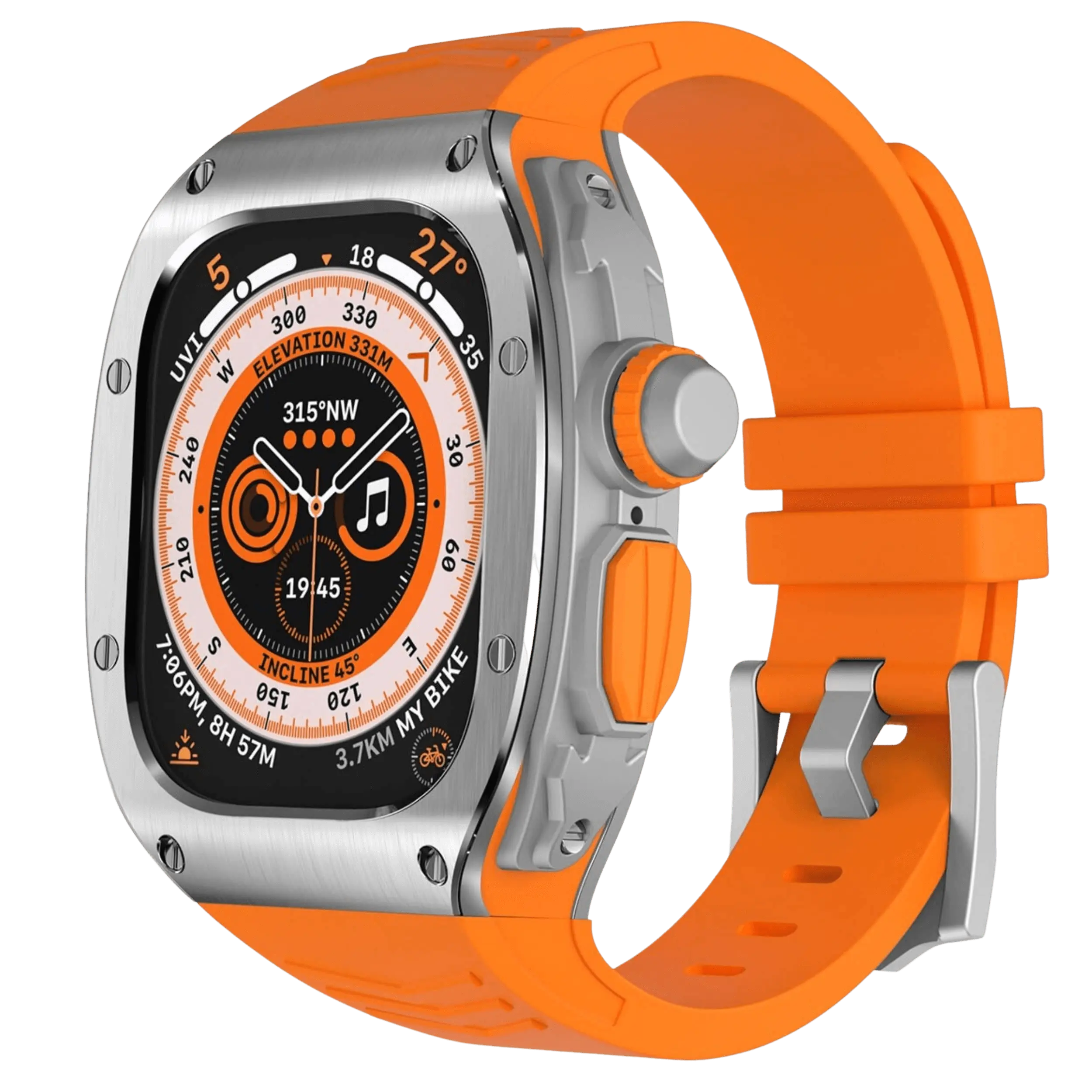 Stainless Steel Case & Silicone Band for Apple Watch Ultra