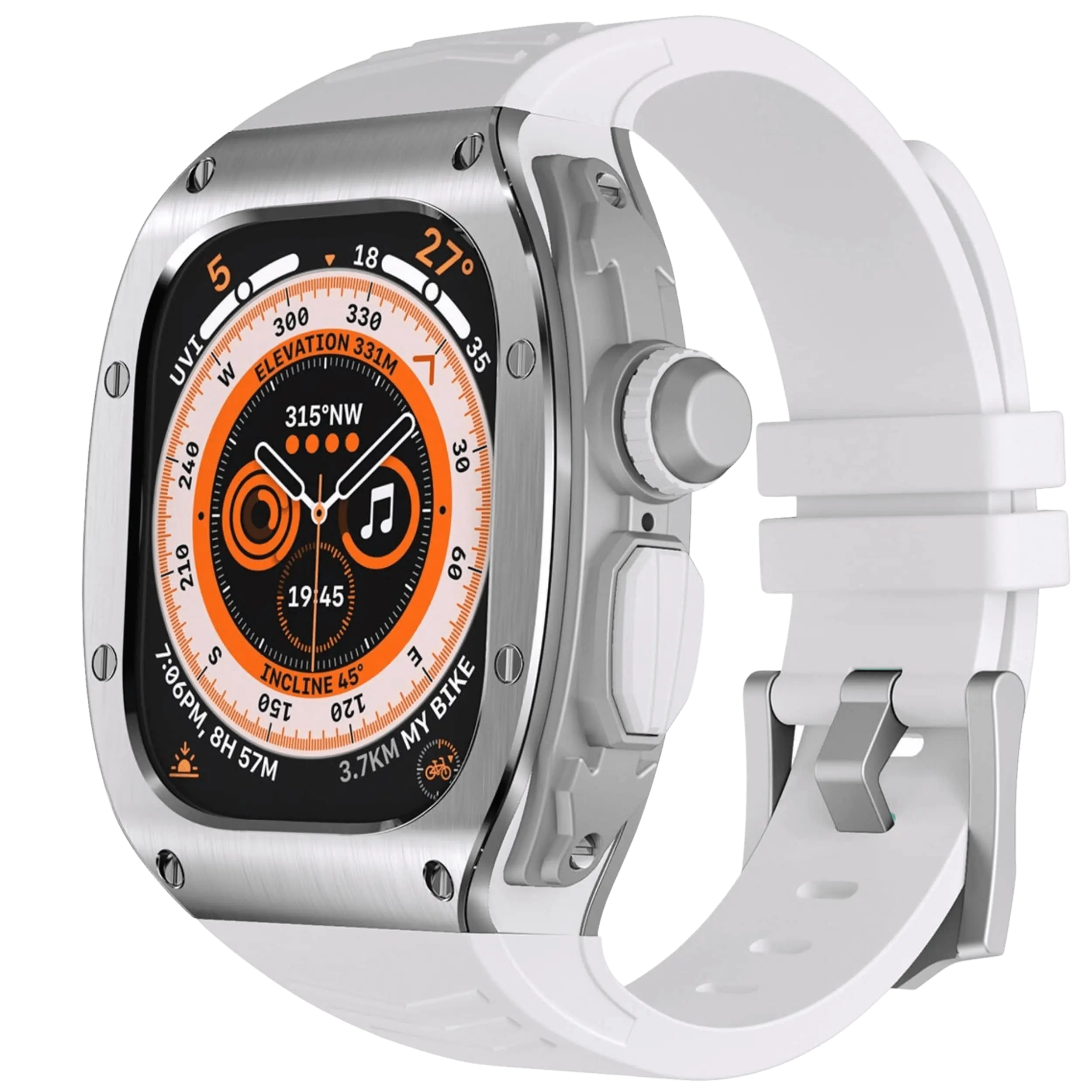 Stainless Steel Case & Silicone Band for Apple Watch Ultra