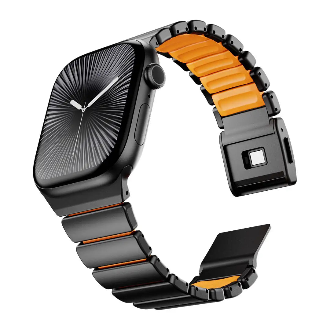 apple watch black titanium rubber band orange #color_Black Titanium Cosmic Orange