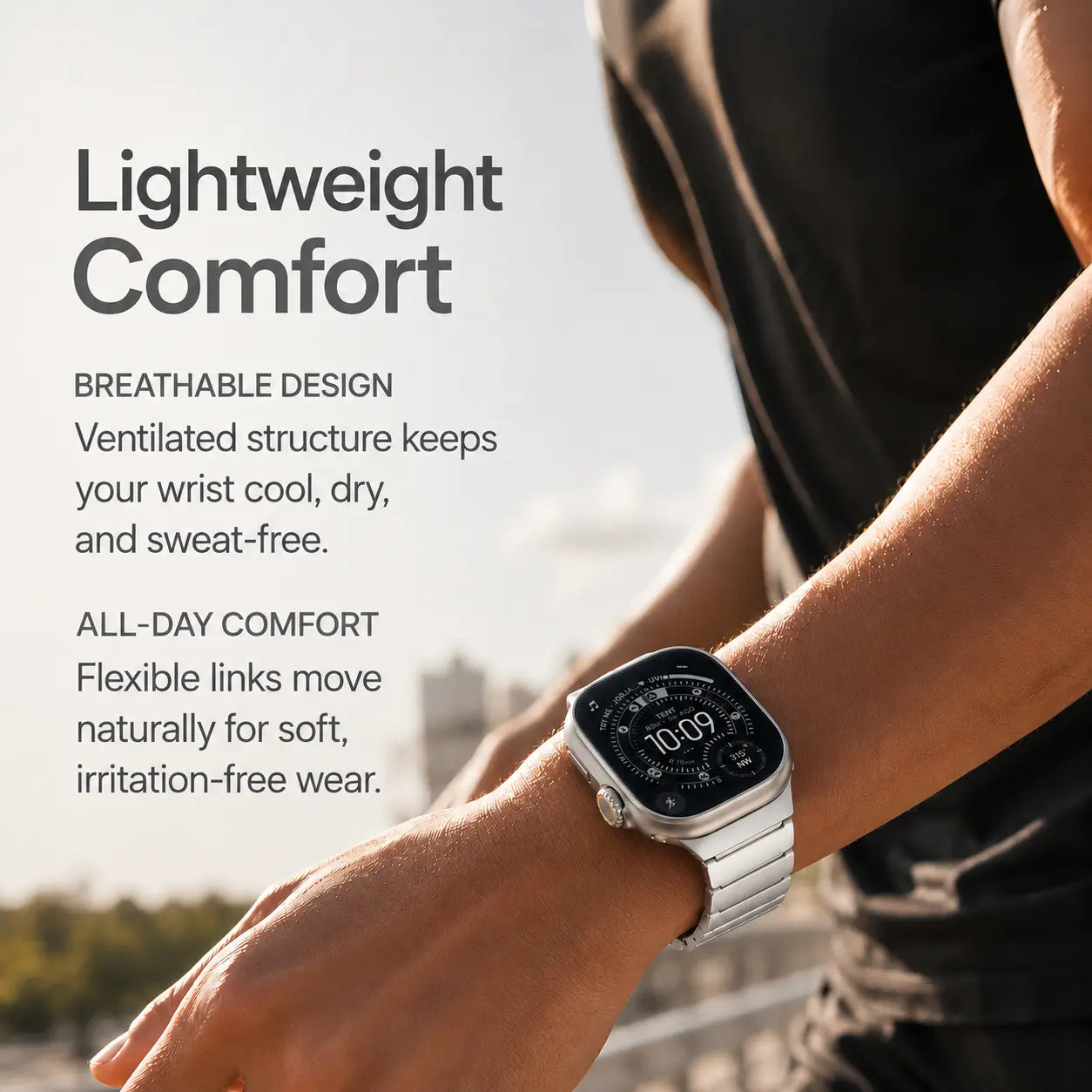apple watch titanium rubber band stone gray #color_Titanium Stone Gray