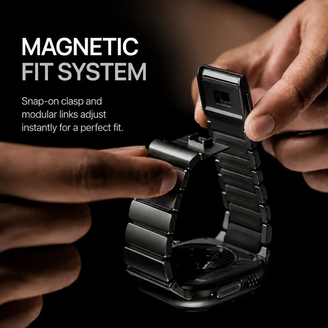black titanium onyx apple watch rubber strap #color_Black Titanium Onyx Black