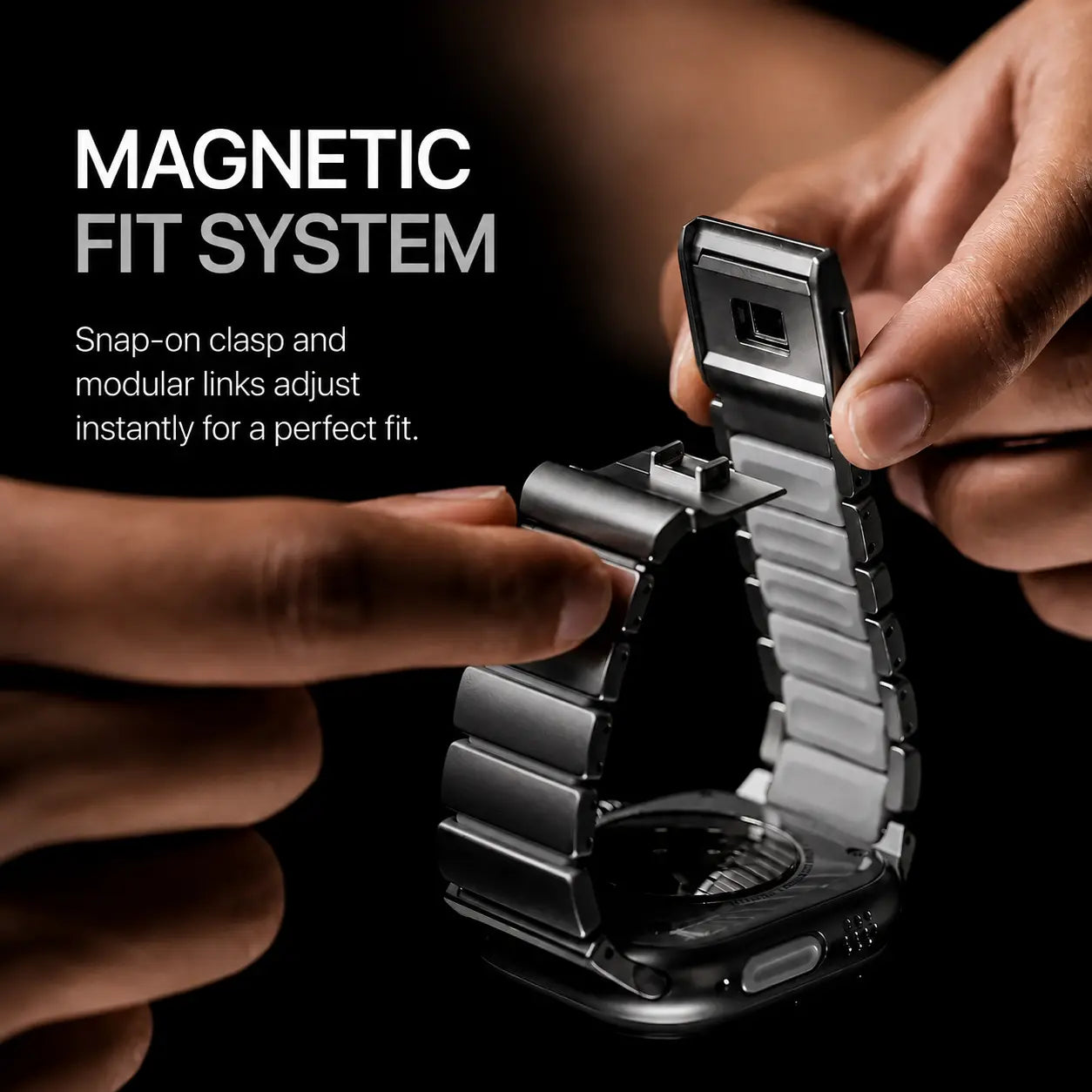 black titanium stone gray apple watch rubber strap #color_Black Titanium Stone Gray