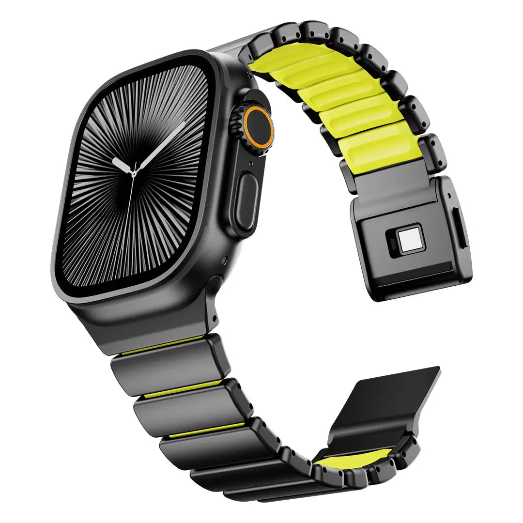 black titanium apple watch band forest green #color_Black Titanium Forest Green