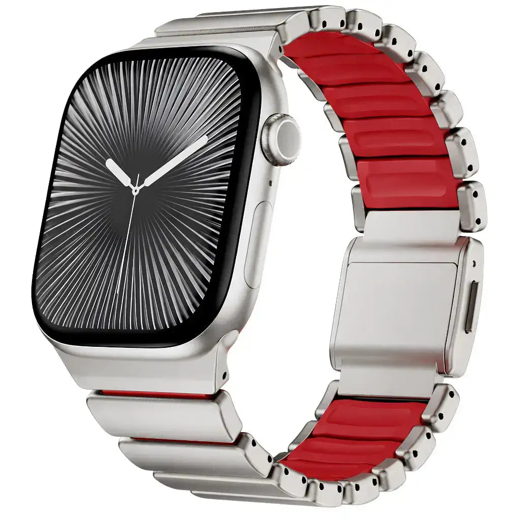 cherry apple watch titanium watch band #color_Titanium Cherry