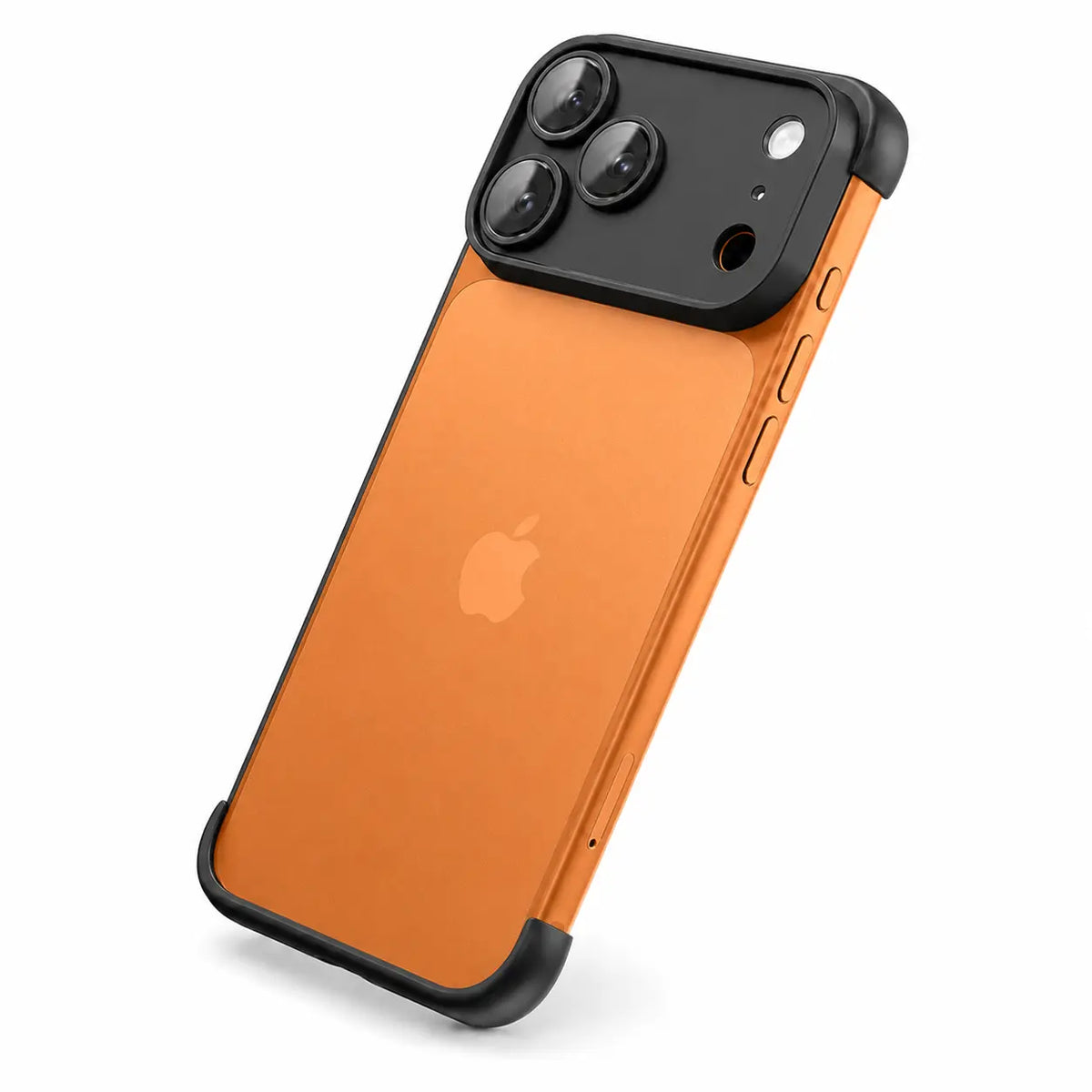 Black minimal phone bumper with an open back and camera protection #color_Midnight Black