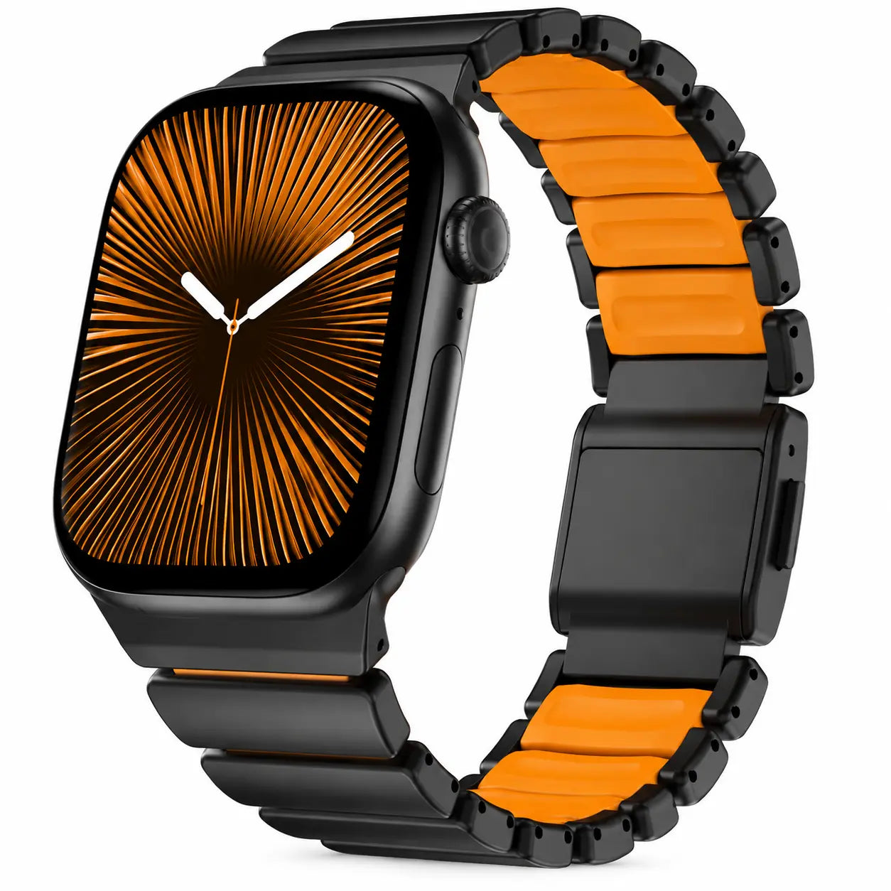 cosmic orange black titanium apple watch strap #color_Black Titanium Cosmic Orange