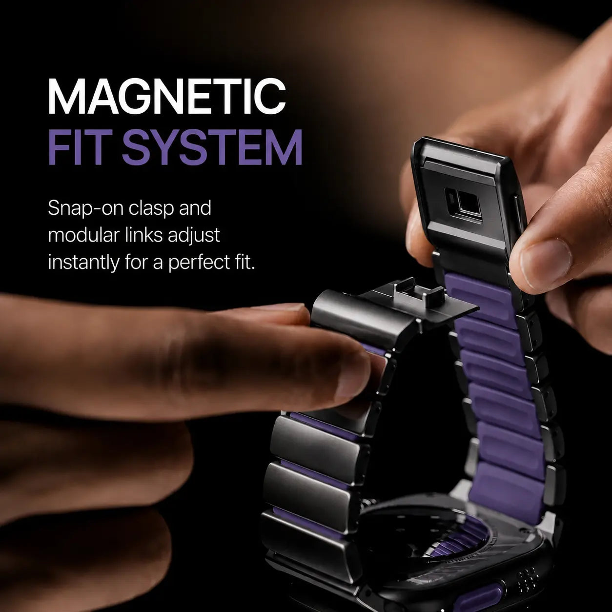 black titanium violet apple watch rubber strap #color_Black Titanium Violet