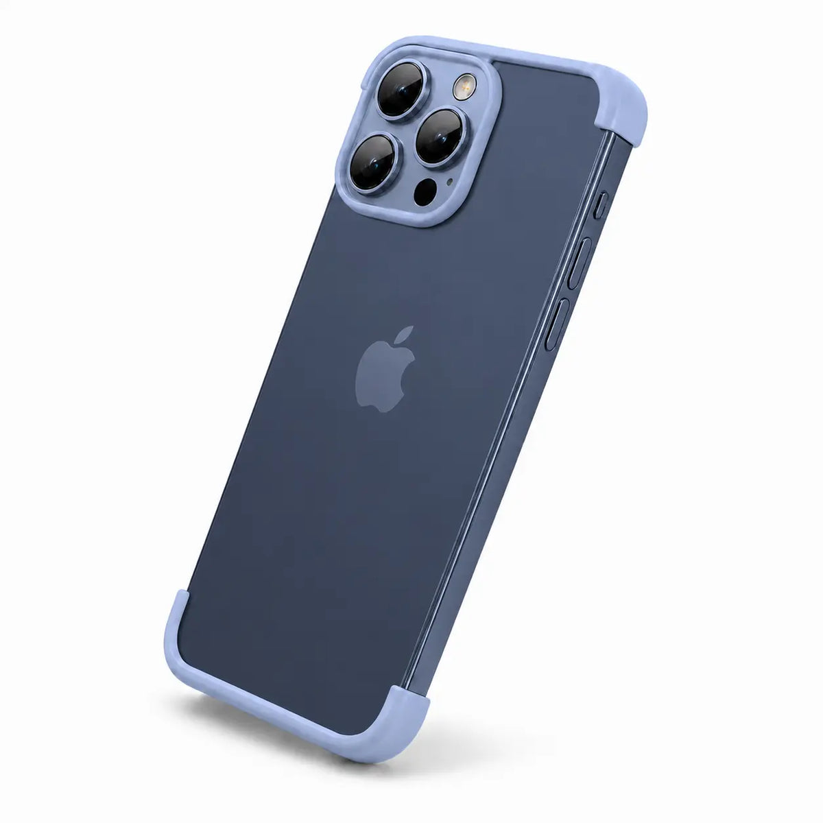 Blue open-back phone bumper showing the camera and corner guards #color_Deep Blue