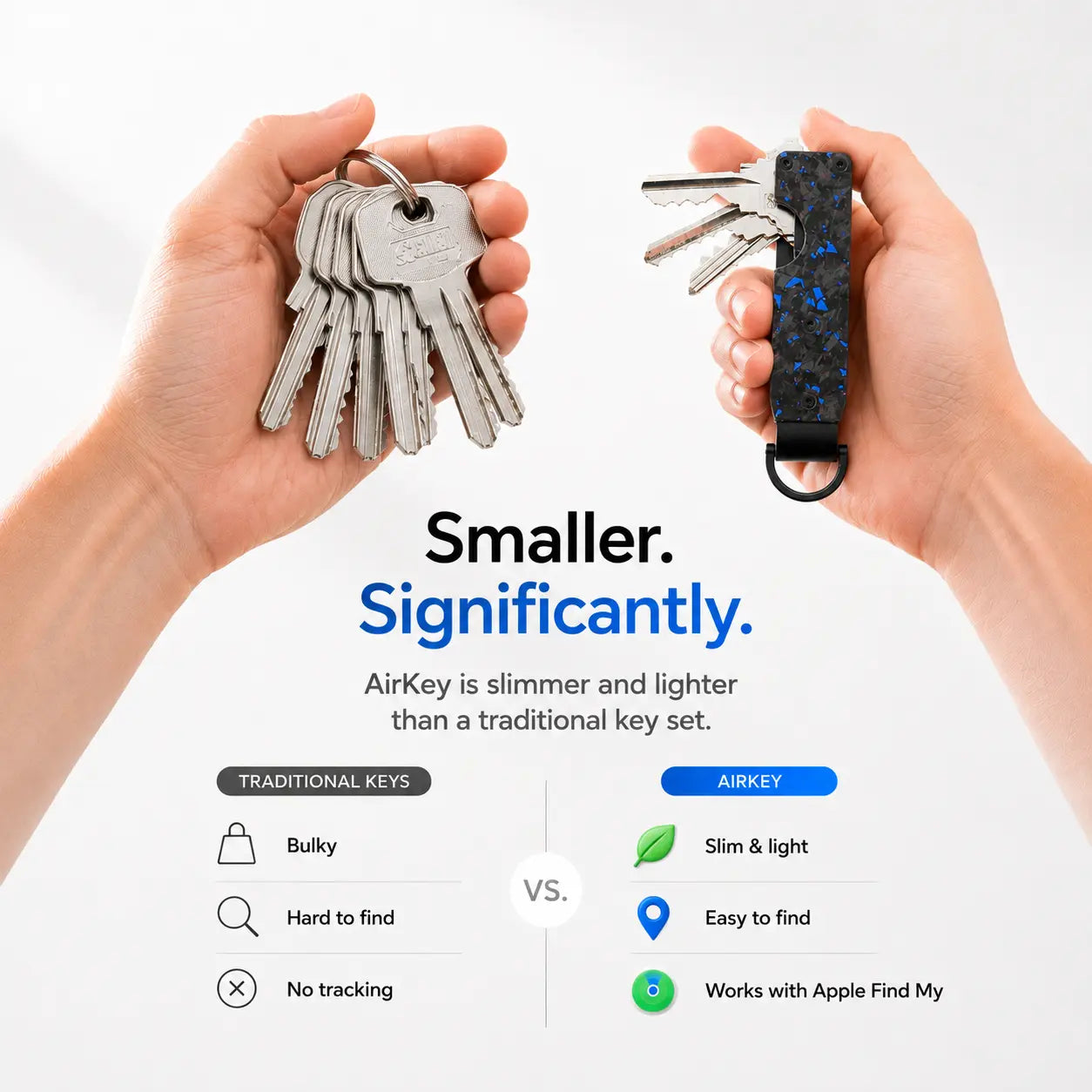 Aluminum key organizer with minimalist design