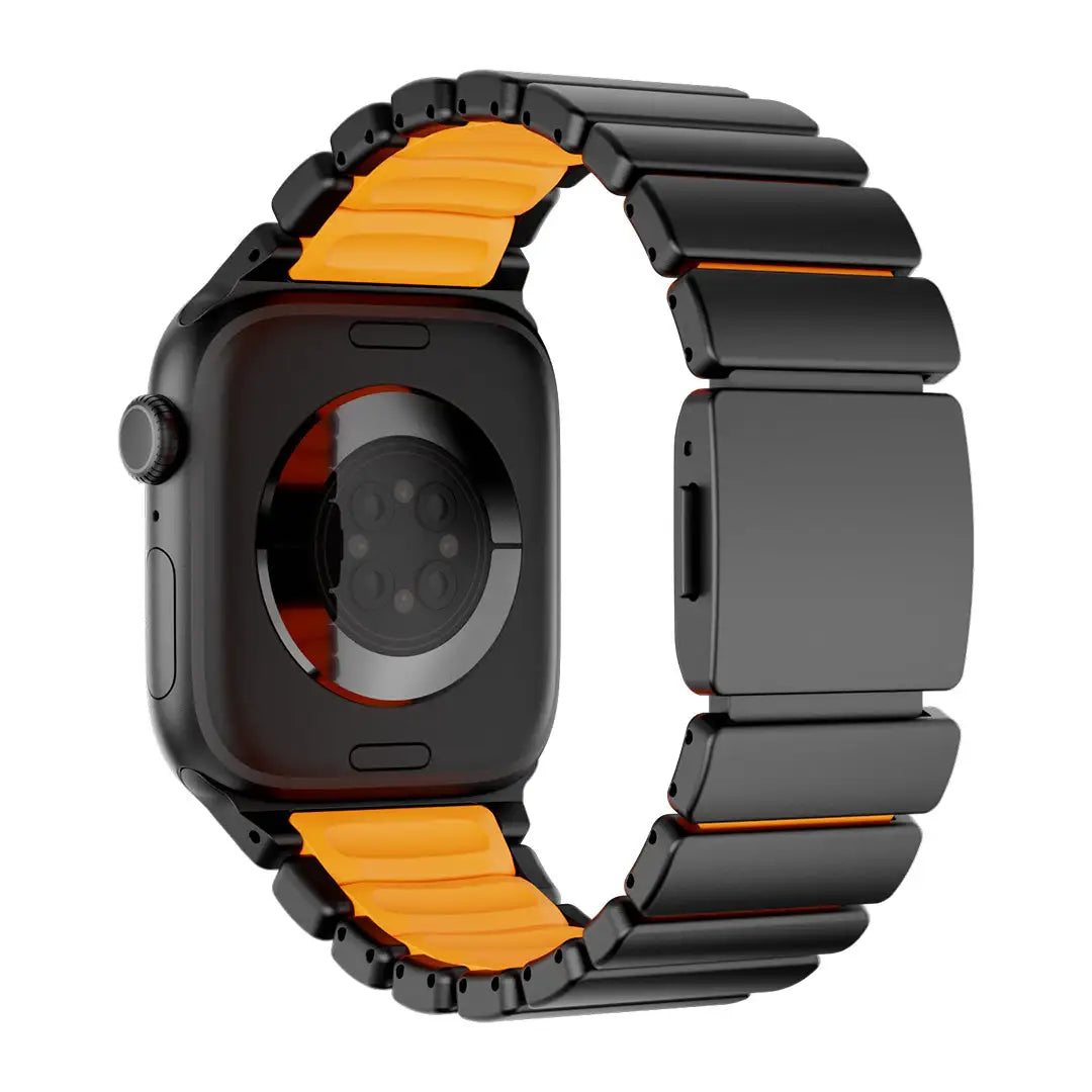 black titanium sport strap apple watch cosmic orange #color_Black Titanium Cosmic Orange