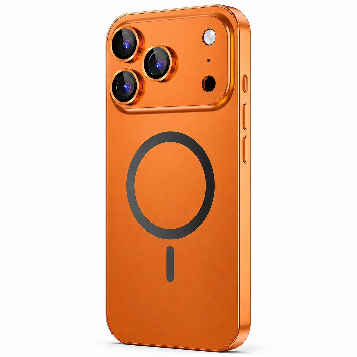 iPhone 18 Pro Max metal case with smooth smudge-resistant finish #color_Cosmic Orange