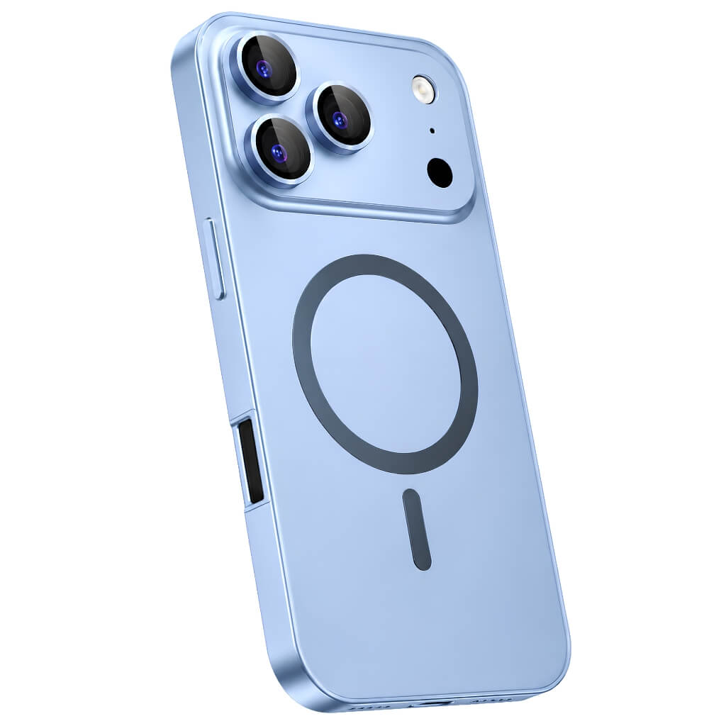Metal iPhone 18 Pro Max case with reinforced camera protection #color_Light Blue

