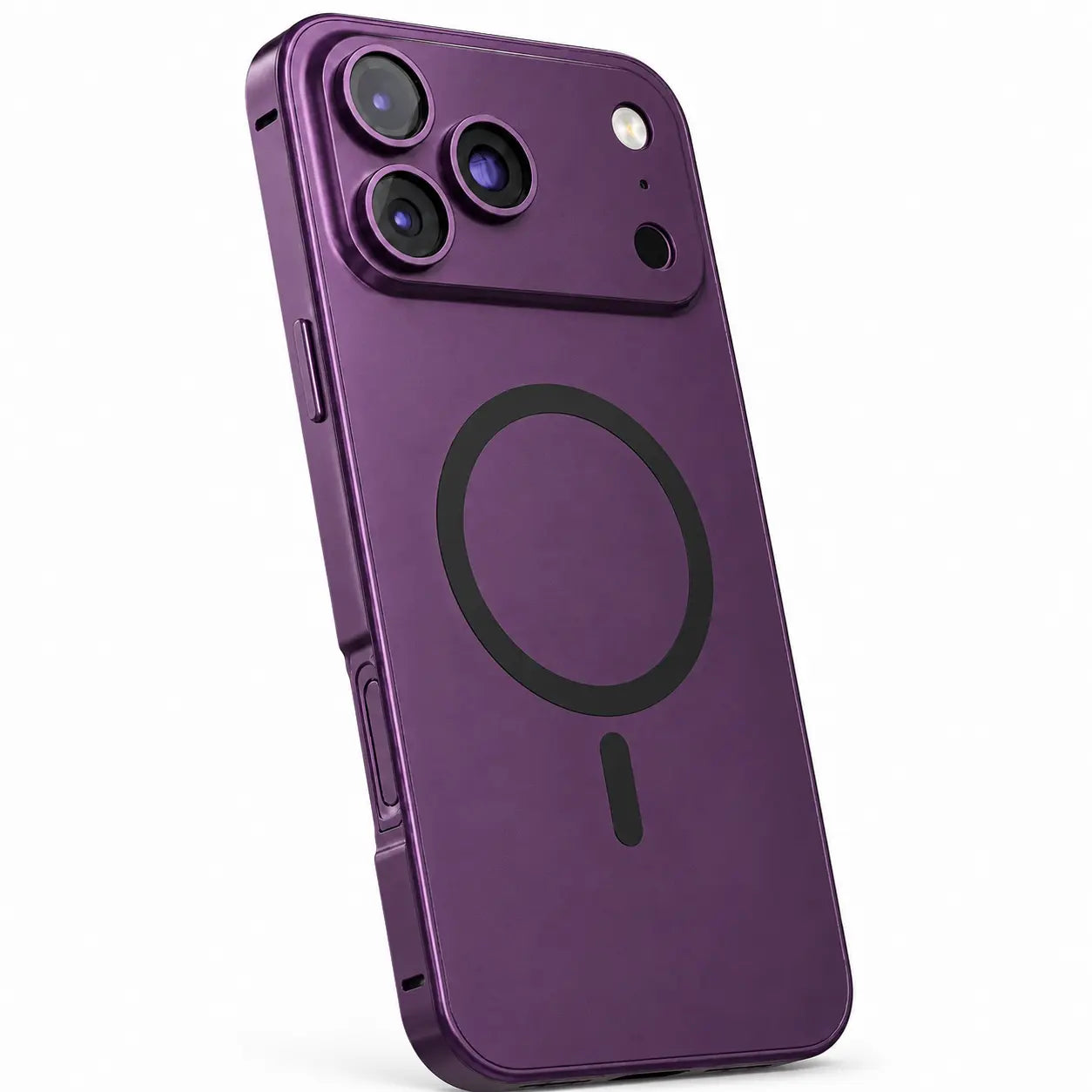 Protective aluminum iPhone 18 Pro Max case in dark cherry finish #color_Dark Cherry