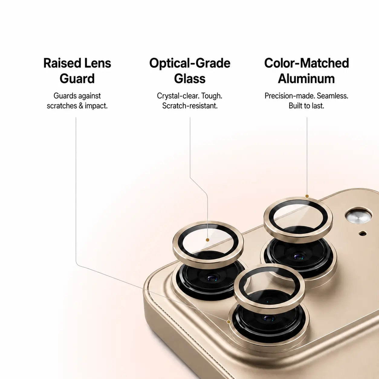 iPhone case with reinforced aluminum corners #color_Desert Gold