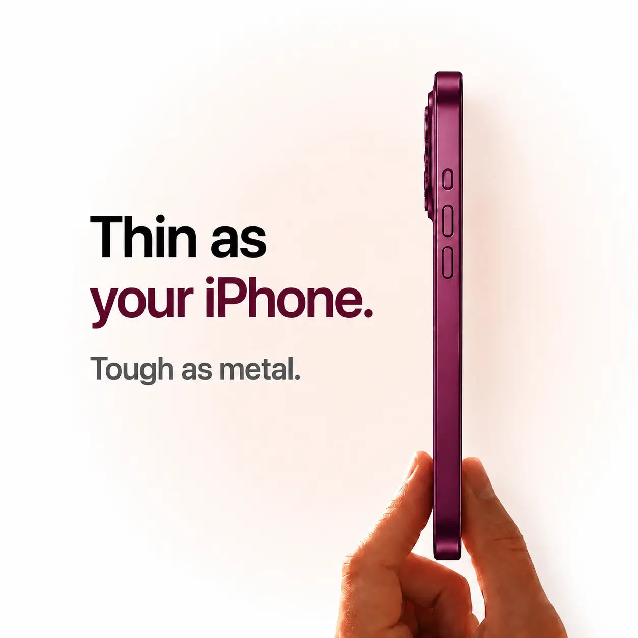 iPhone metal case with raised screen bezel #color_Dark Cherry