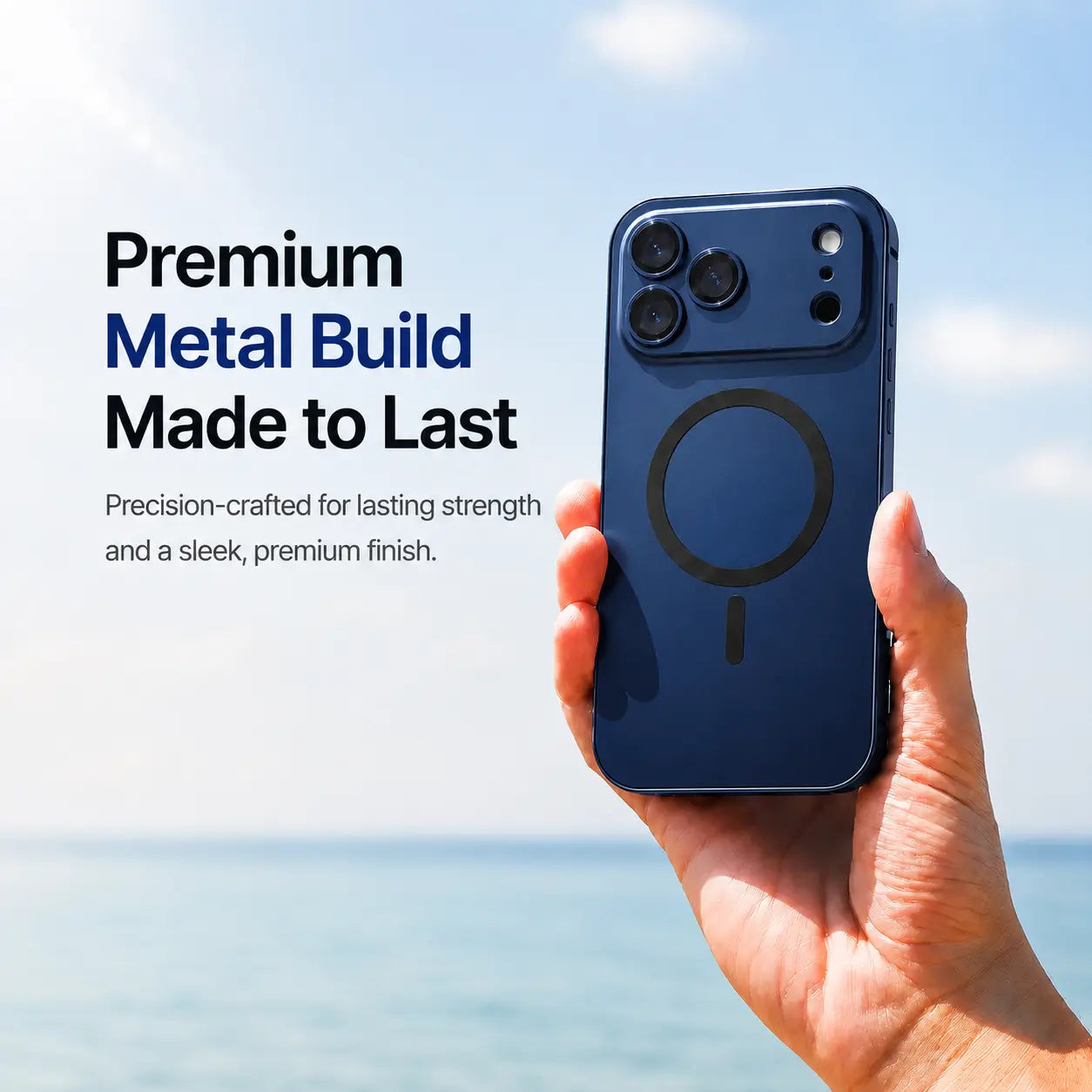 iPhone metal case with protective edge construction #color_Deep Blue