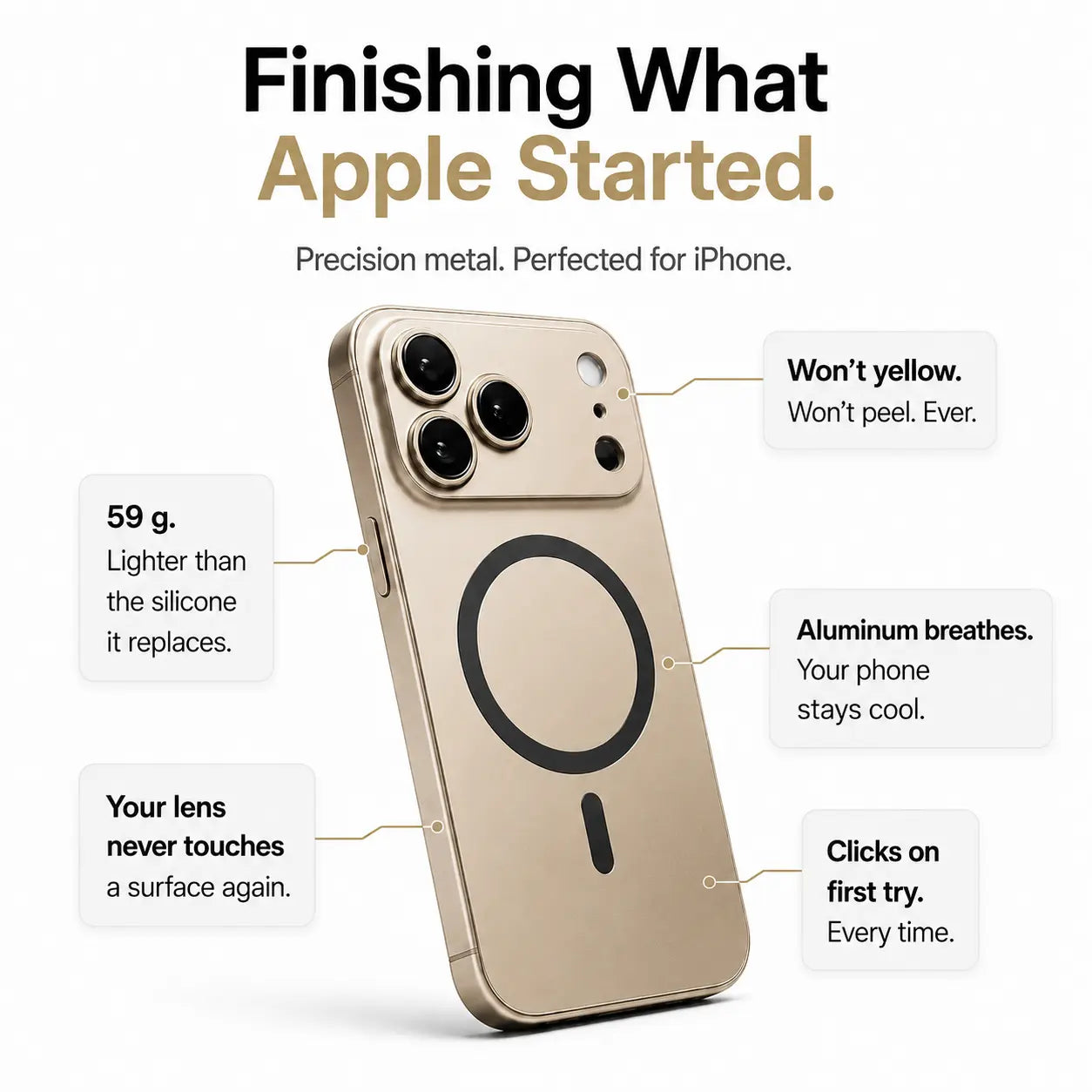 iPhone case with elevated screen protection #color_Desert Gold