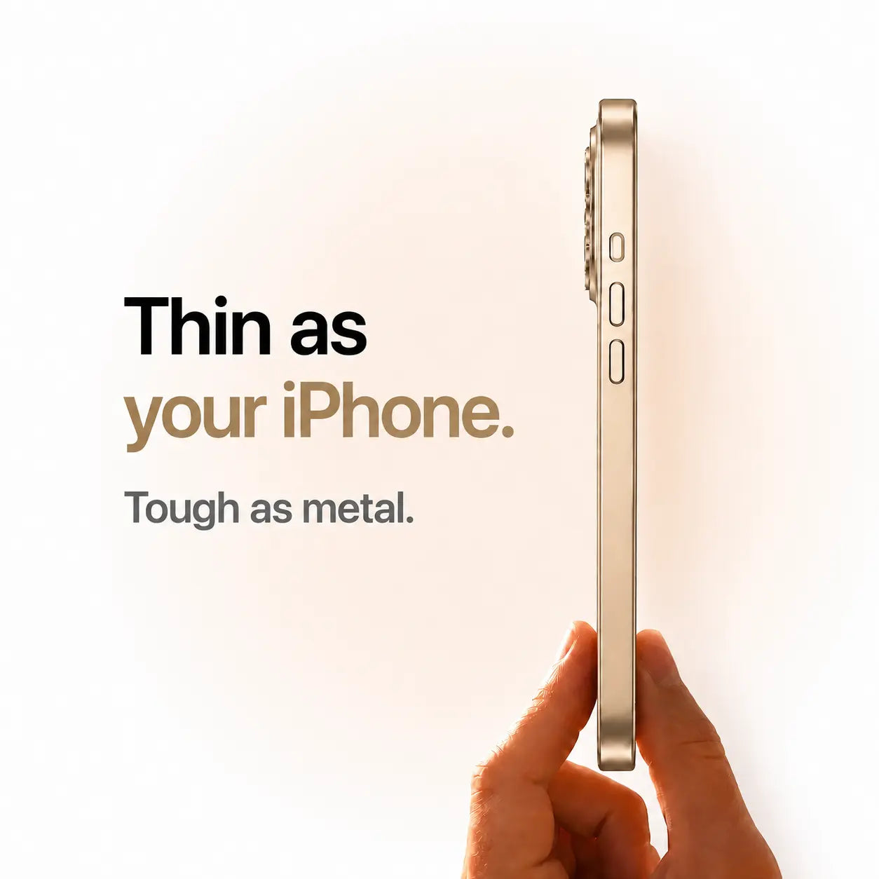 iPhone case with rigid metallic back shell #color_Desert Gold