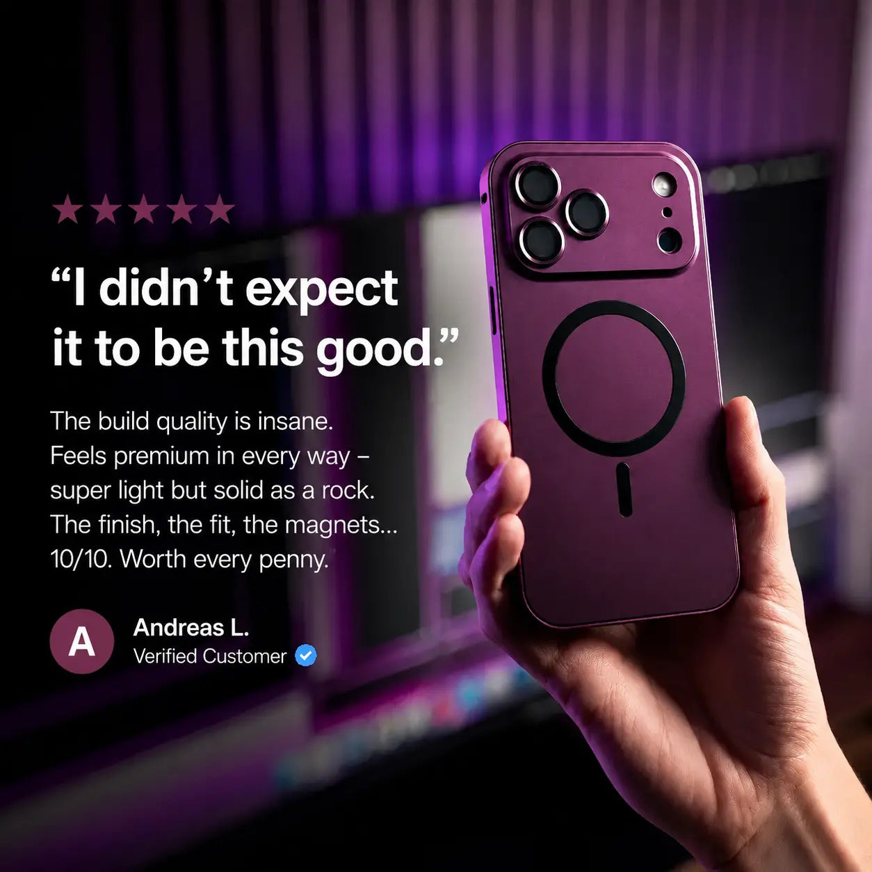 iPhone case with protective metal camera ring #color_Dark Cherry