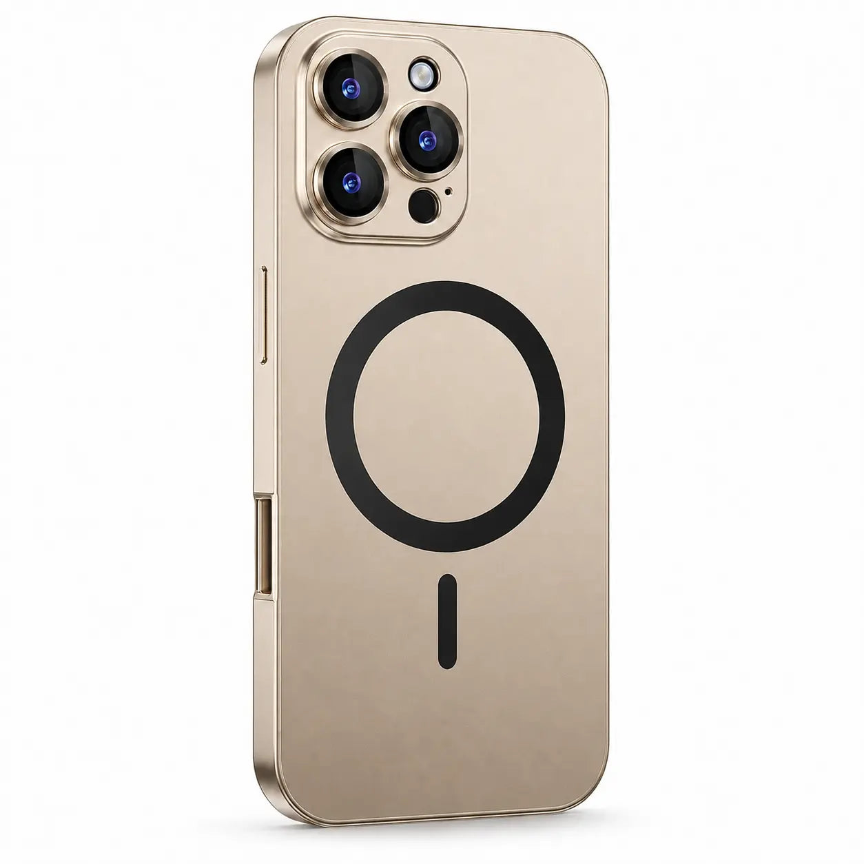 Premium metal iPhone 18 Pro Max case with slim protective design #color_Desert Gold