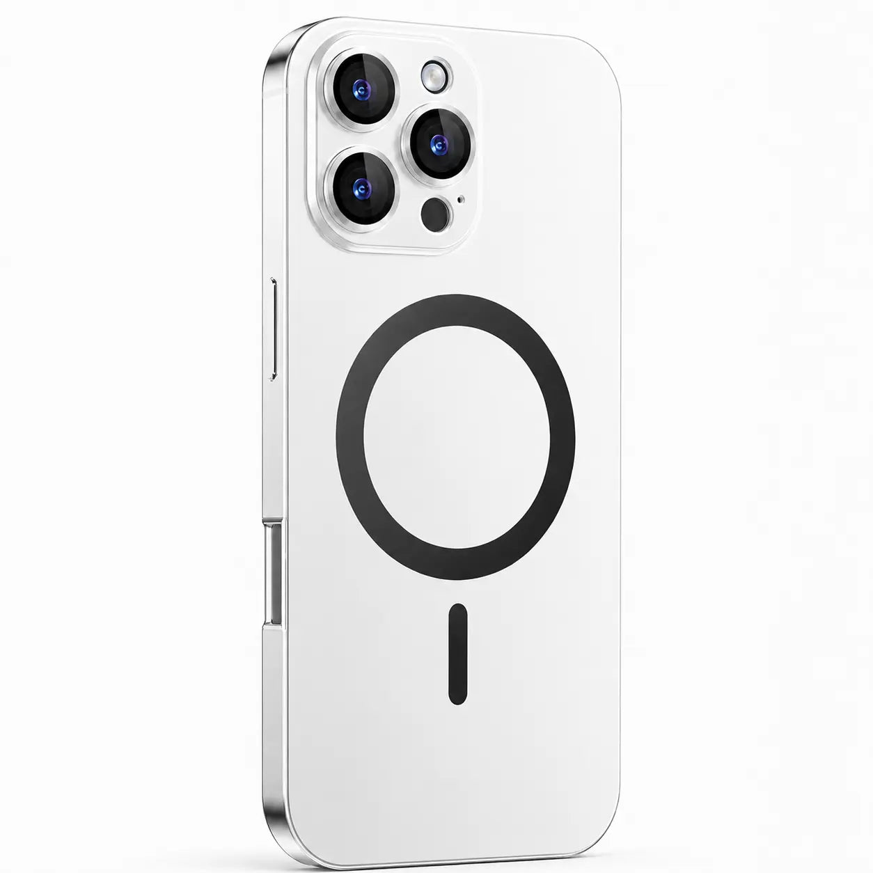 Slim metal iPhone 18 Pro case with strong magnetic alignment #color_Titanium Silver
