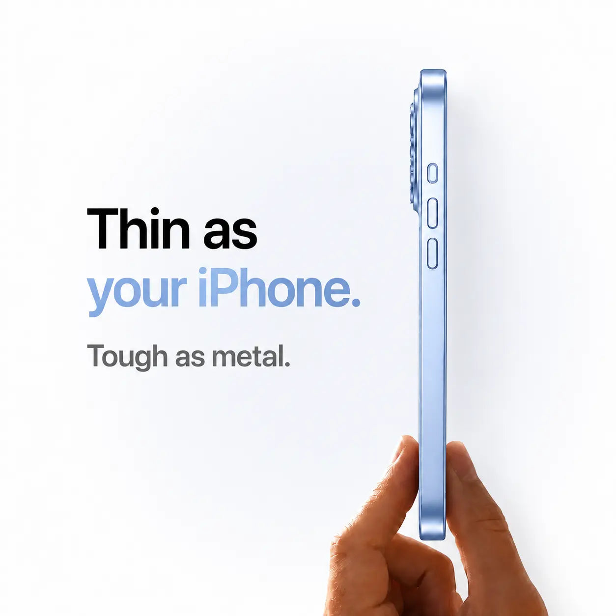iPhone protective case with metal border #color_Light Blue