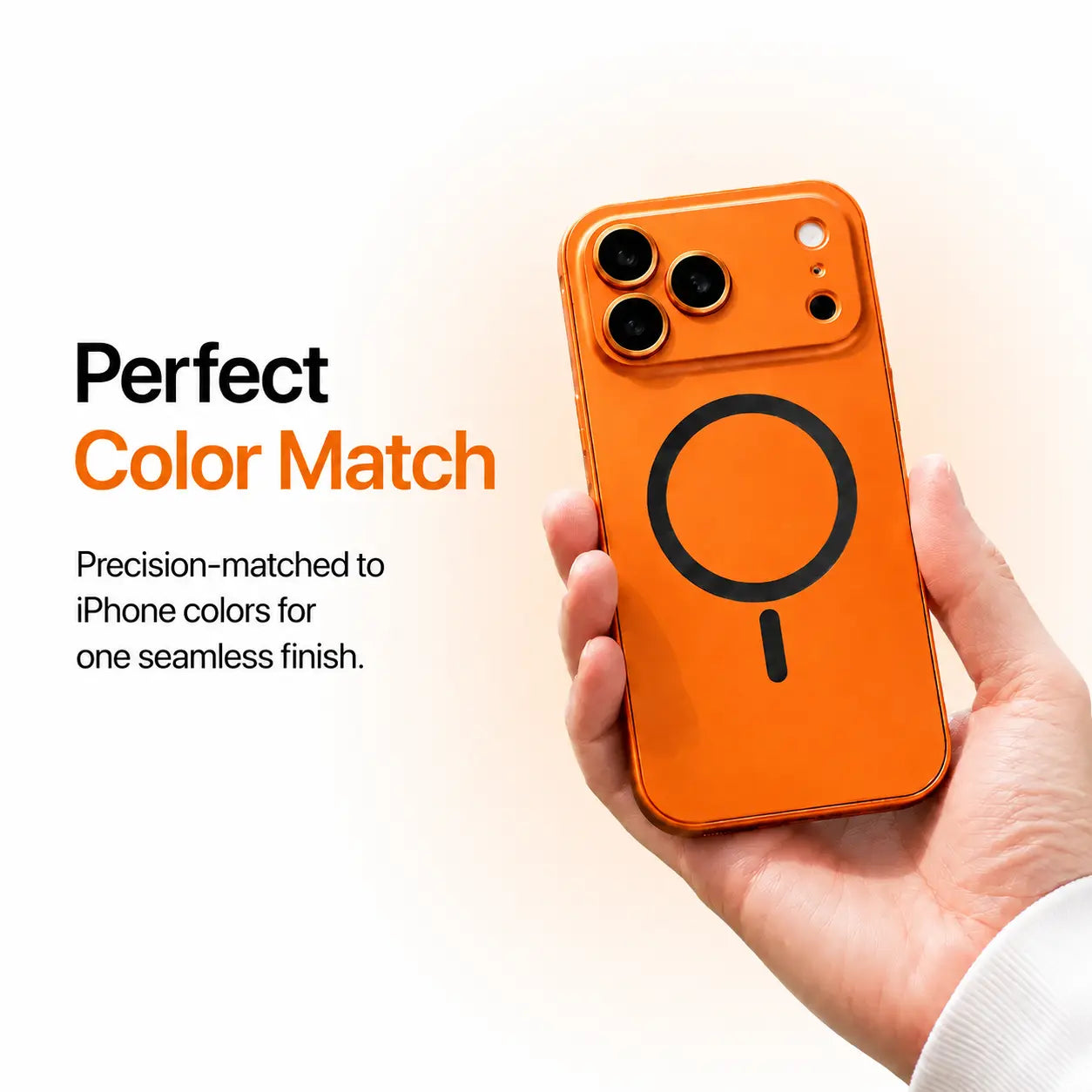 Aluminum frame iPhone case with camera protection #color_Cosmic Orange