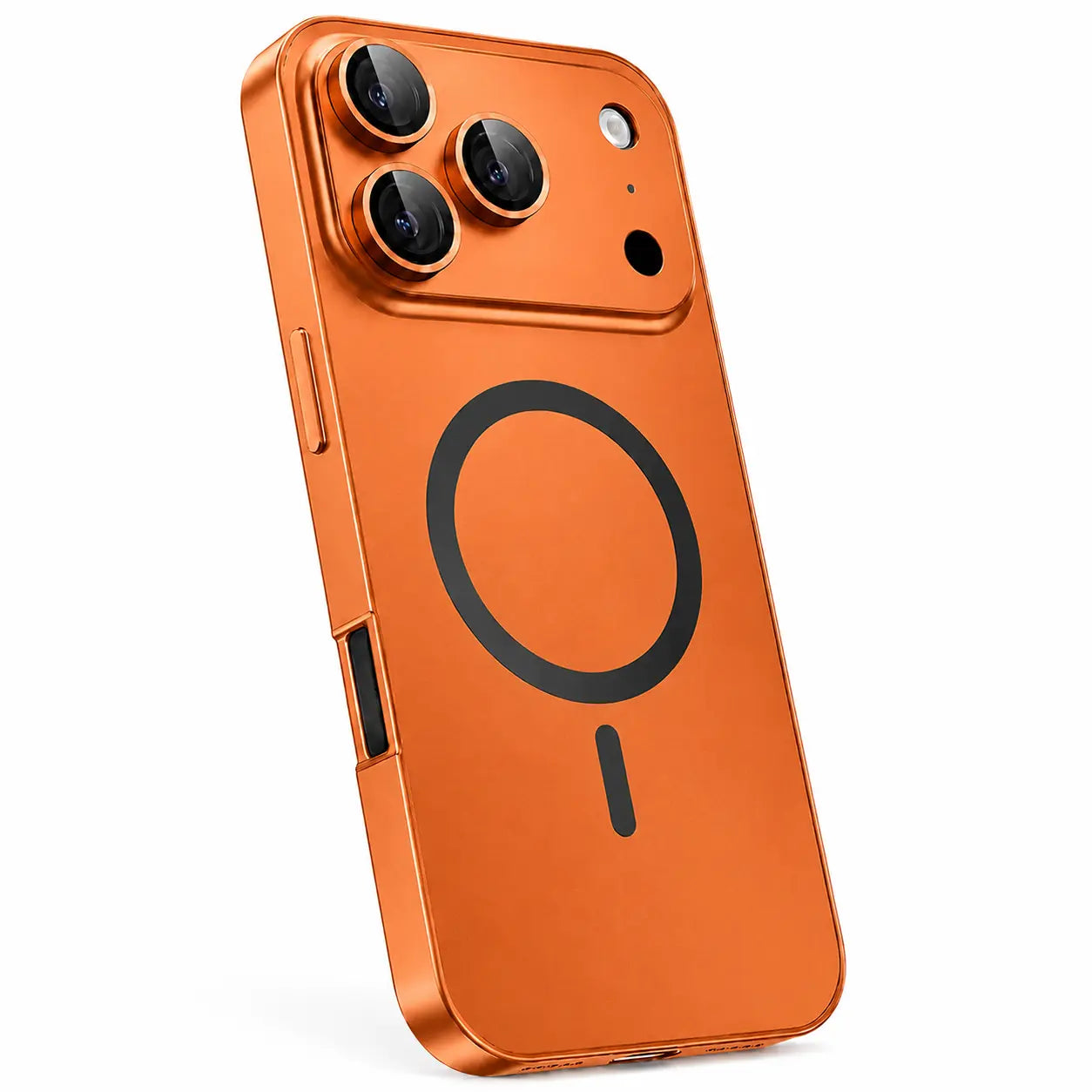 Magnetic metal iPhone case with slim profile #color_Cosmic Orange