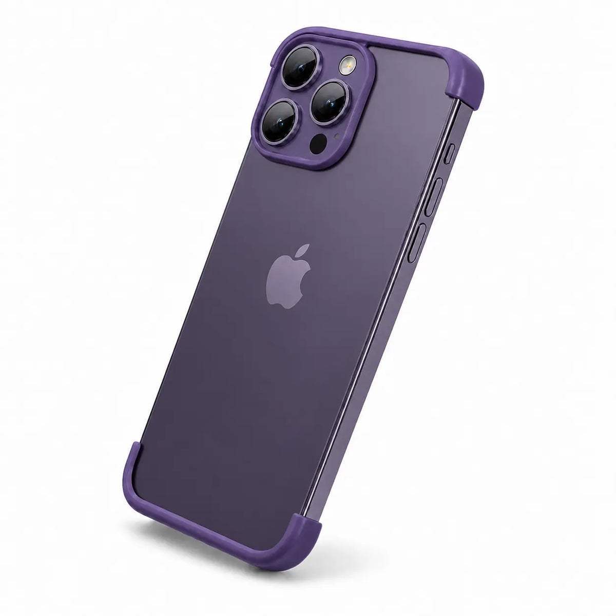 Purple open-back phone bumper showing the camera and corner guards #color_Lavender