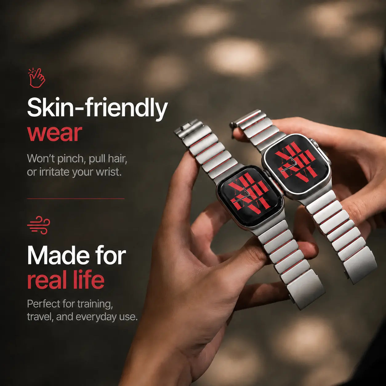 cherry titanium apple watch sport strap #color_Titanium Cherry