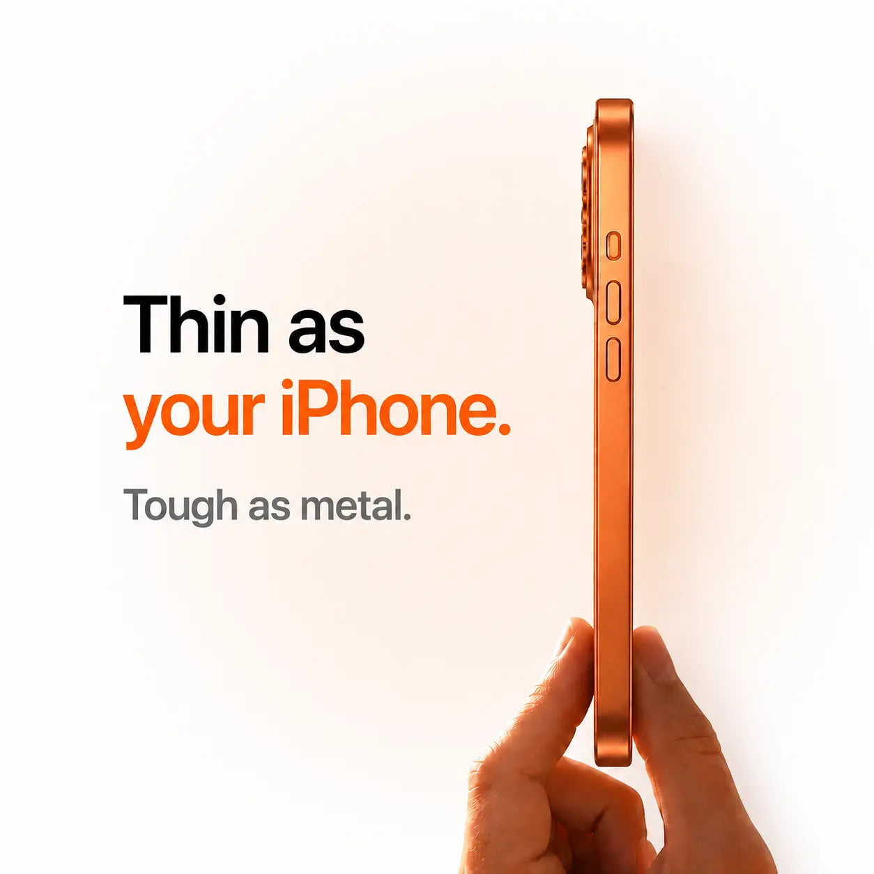 Protective metal iPhone case with aluminum frame #color_Cosmic Orange