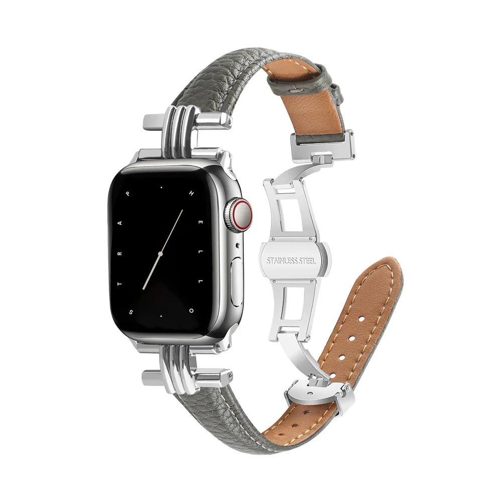 Women’s Genuine Leather & Stainless Steel Band for Apple Watch